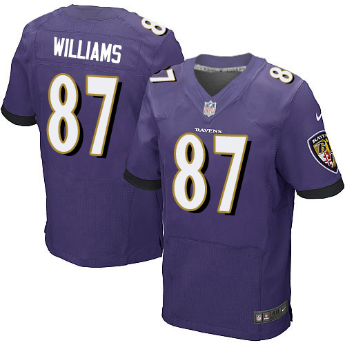 Men's Elite Maxx Williams Nike Jersey Purple Home - #87 NFL Baltimore Ravens